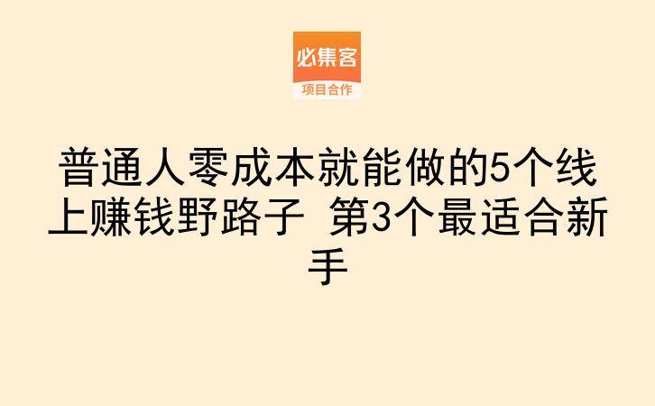 普通人零成本就能做的5个线上赚钱野路子 第3个最适合新手