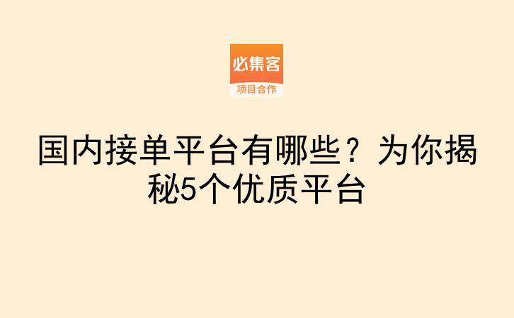 国内接单平台有哪些?为你揭秘5个优质平台