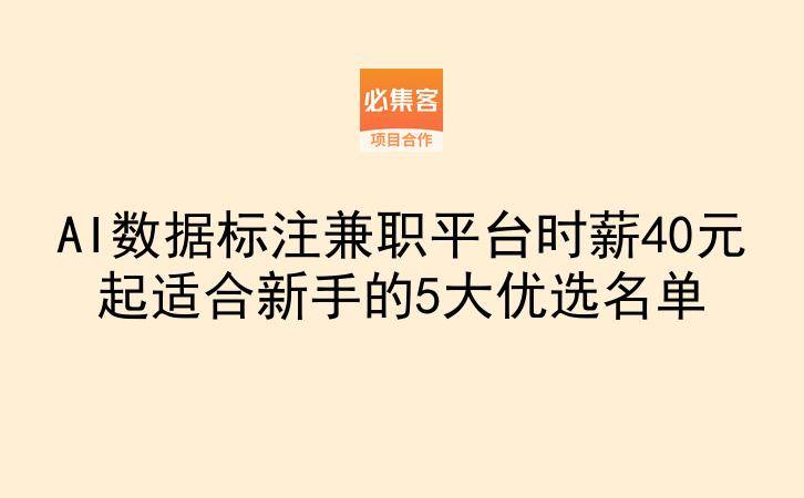 AI数据标注兼职平台时薪40元起适合新手的5大优选名单