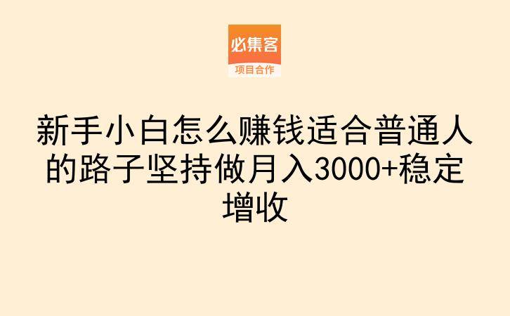 新手小白怎么赚钱适合普通人的路子坚持做月入3000+稳定增收