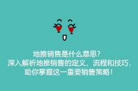 《深入解析地推销售：定义、流程与技巧全知道》-云推网创项目库